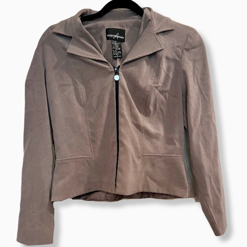 Business Jacket Size Six Going Out Formal Brown / Gray  / Tan Cropped